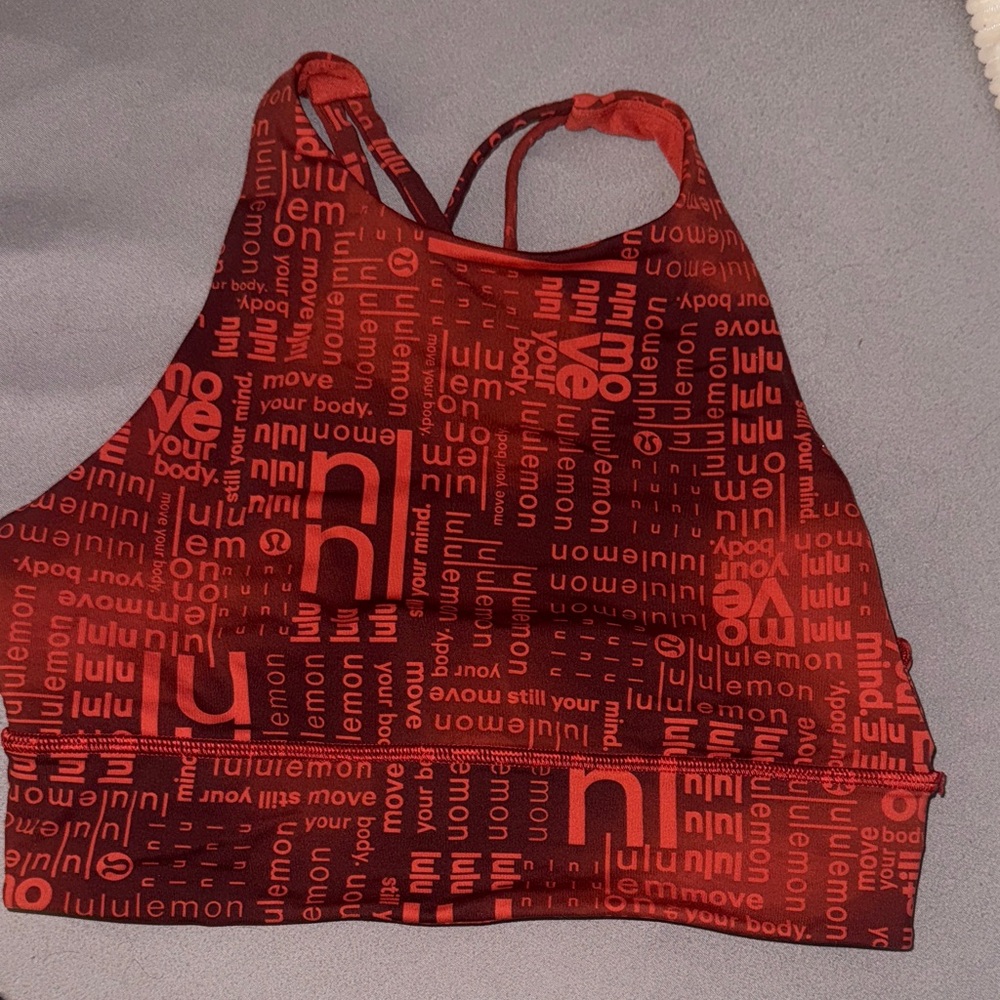 Lululemon Red Graphic Sports Bra